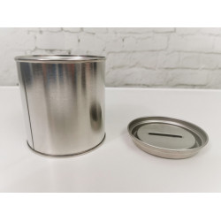 Spardose Dose mit Schlitz in silber 375ml